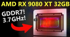 RX 9080 XT ES speculation (image source: @MooresLawIsDead YouTube)
