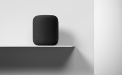 Apple's third-rated HomePod speaker (presumably not on a wooden shelf). (Source: Apple)