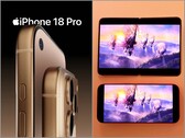 Concept image of iPhone 18 Pro (left) and 3D printed iPhone Fold dummy (right). (Image source: @ld_vova and Ben Geskin, edited)