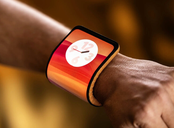 The Motorola Adaptive Display can double as a wearable thanks to its bendable design. (Image source: Lenovo)