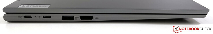 Left: 2x Thunderbolt 4 (40 Gbps, DisplayPort Alt-Mode 1.4, Power Delivery 3.0), USB-A (3.2 Gen.1), HDMI 2.0