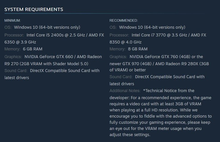 Assassins Creed Syndicate system requirements. (Image source: Steam)
