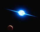 An artist's illustration showing a neutron star.