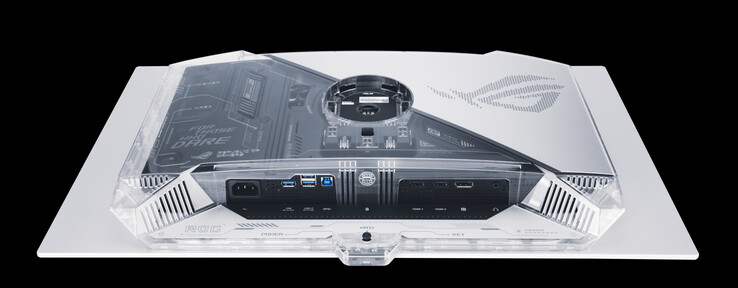 The Asus ROG Swift OLED PG27AQWP-W misses out on USB Type-C connectivity. (Image source: Asus)