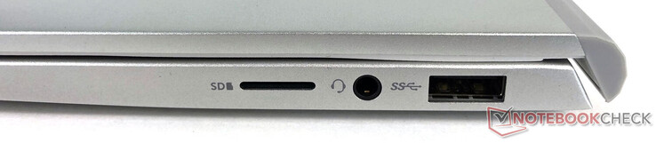 Right: microSD card reader, audio jack, USB 3.2 Gen 1 Type-A