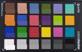 ColorChecker colors. Reference color in the bottom half of each square.