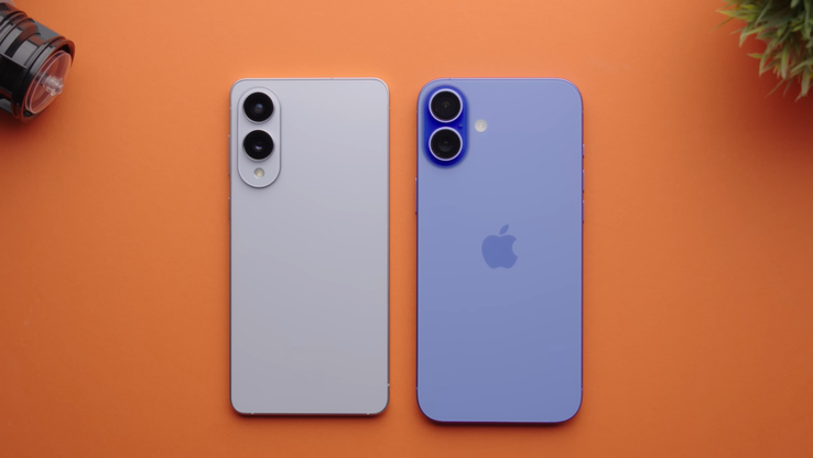 Galaxy S25 Edge and iPhone 16 Plus camera setup. (Image source: Versus on YouTube)
