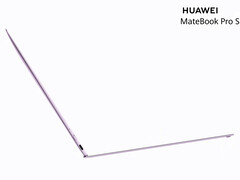 The MateBook Pro S weighs only 798 grams. Pictured: a promo picture showcasing the thin design of the laptop.