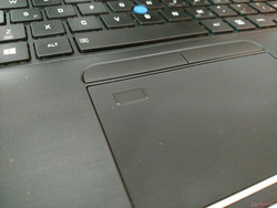 The fingerprint scanner is integrated in the touchpad.