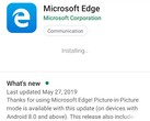 Microsoft Edge for Android update 42.0.2.3726 details (Source: Own)