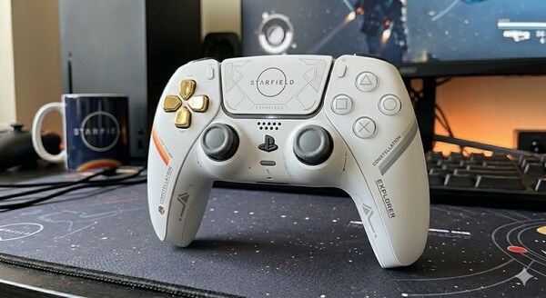 A DualSense Wireless Controller - Starfield Limited Edition designed by Gemini.