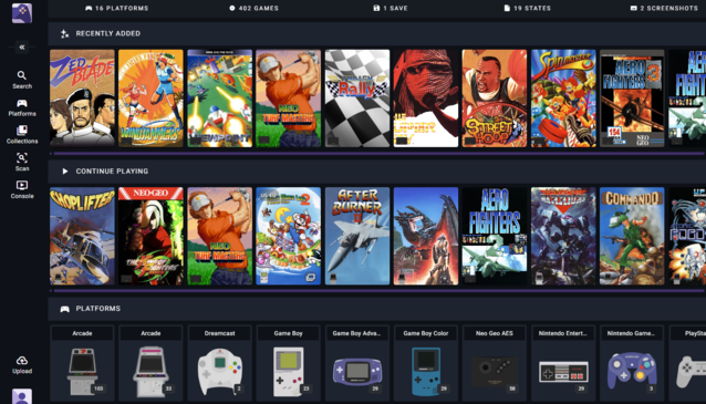 ROMM allows you to manage your entire ROM collection, though only games up to PS1 can be played in the browser (Image Source: Notebookcheck)