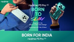 The Realme P3 Pro has a glow-in-the dark design. (Image source: Realme)