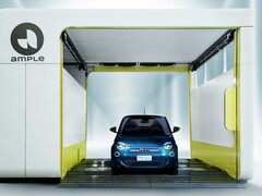 The Fiat 500e will be the first car used in a Stellantis trial of Ample&#039;s EV battery-swapping solution. (Image source: Stellantis)