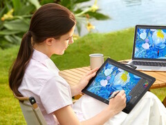 The XPPen Artist Ultra 14 drawing display can be connected to laptops using a single USB-C connection.