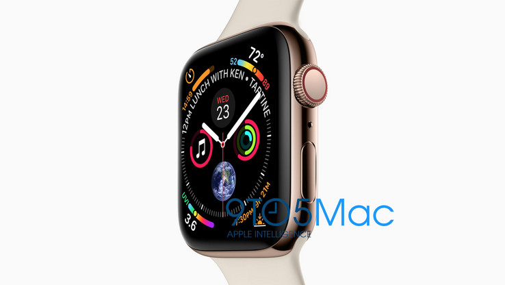 A purported render of the Apple Watch Series 4 with 15 percent larger display. (Source: 9to5Mac)