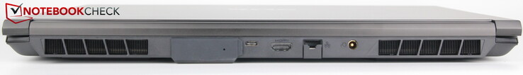 Rear: Water port, USB-C 4.0 with Thunderbolt 4, HDMI, LAN, power
