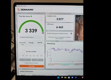 Core Ultra 7 155H 3DMark Time Spy benchmark result. (Source: @9550pro on X)
