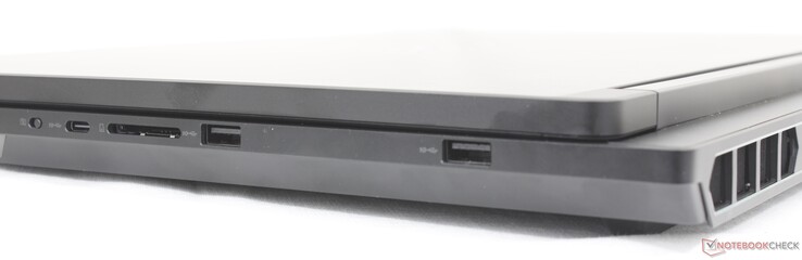 Right: USB-C (10 Gbps), SD card reader, 2x USB-A (10 Gbps)