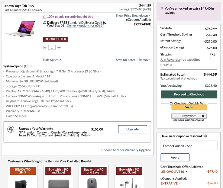 The Lenovo Yoga Tab Plus is now $325 off. (Image source: Lenovo)
