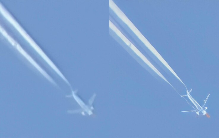 An airplane with 100x zoom on the Pixel 10 Pro on the left, the optimized Pro Res zoom version on the right (Image source: Cnet)