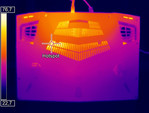 Heat-map of the bottom case under load (Optris PI 640)