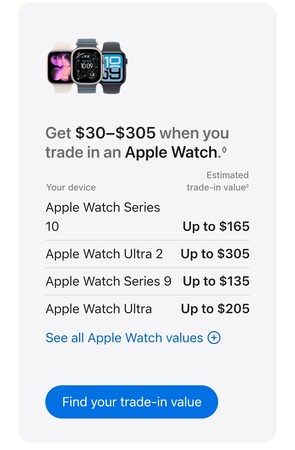 New Apple Watch trade-in value