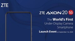 The world's first smartphone with under-display selfie cam will launch September 1. (Image: ZTE)