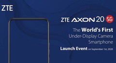 The world&#039;s first smartphone with under-display selfie cam will launch September 1. (Image: ZTE)