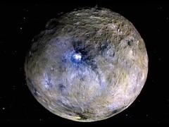An enhanced color rendering of dwarf planet Ceres (Image source: NASA, JPL-Caltech, UCLA, MPS, DLR, and IDA)