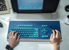 The MDR Dasher keyboard, pictured here with an MDR workstation replica, takes up considerable desk space (Image source: Atomic Keyboard)