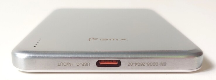 USB-C port (20W max) on the bottom edge. 