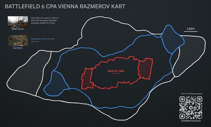 Leaked Mirak Valley and Eastwood Battlefield 6 maps are shown (Image source: Battlefield subreddit, u/Happysufigeee)