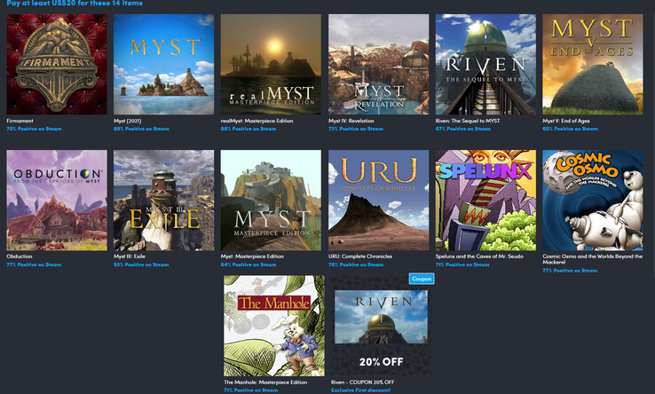 All the games within the collection (Image source: Humble Bundle)