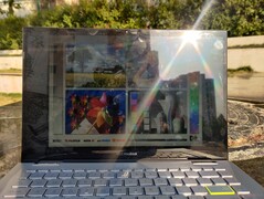 The reflective glossy panel impairs viewing under direct sunlight