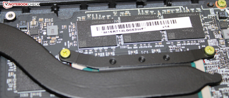 The soldered working memory modules run in dual-channel mode.