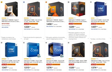 Best-selling CPUs on Newegg. (Image source: Newegg)