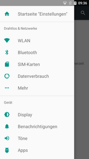 Android One settings bar