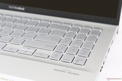 The NumPad and Arrow keys of the Asus VivoBook S15 are smaller, spongier, and more cramped than the main QWERTY keys despite having adjacent extra space for larger key caps