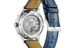 Rear view of the Citizen NJ0250-01A showing its exposed 8210 automatic movement through the transparent caseback.