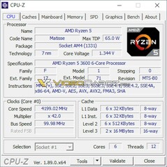 CPU-Z CPU info. (Source: Videocardz on Twitter)