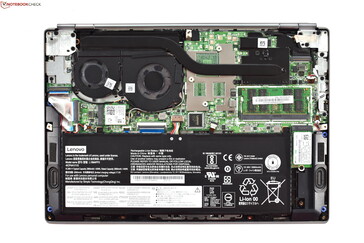 For comparison, the ThinkBook 13s-20R90071GE (2019) with a smaller 44 Wh battery and RAM slots