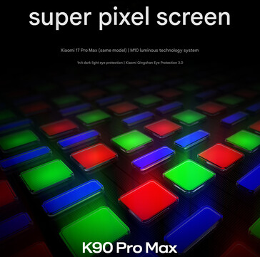 Display of the Redmi K90 Pro Max (Image source: Xiaomi - machine translated)