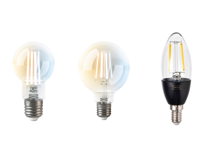 The IKEA clear-glass decorative bulbs, white spectrum only (dimmable). (Image source: IKEA)