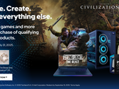 Intel's spring 2025 bundle for gamers and creators (pictured), including Civilization 7 and Dying Light: The Beast. (Image source: Intel)