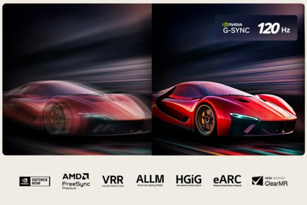 48-inch LG B5 OLED TV gaming features are shown (Image source: LG with edits)