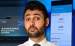 The genial Arun Maini has accidentally become involved in a Geekbench scoring scandal. (Image source: Samsung/Mrwhosetheboss - edited)
