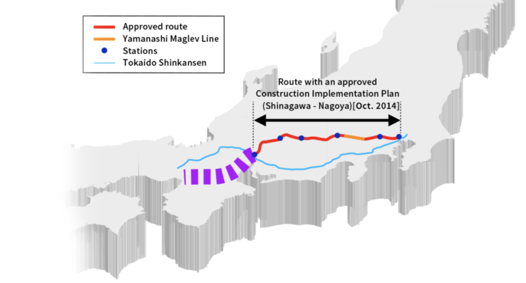 Routes of the two Shinkansen systems. (Image: Central Japan Railway)
