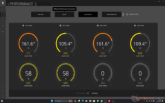 Four power profiles available: Battery, Balanced, Performance, and Overdrive