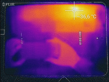 Samsung Galaxy Tab S3 thermal image under load with a Flir thermal camera